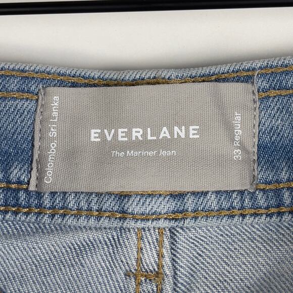 Everlane The Mariner Jean Wide Leg High Rise Light Indigo Denim 33 NWT Coastal - Picture 9 of 16